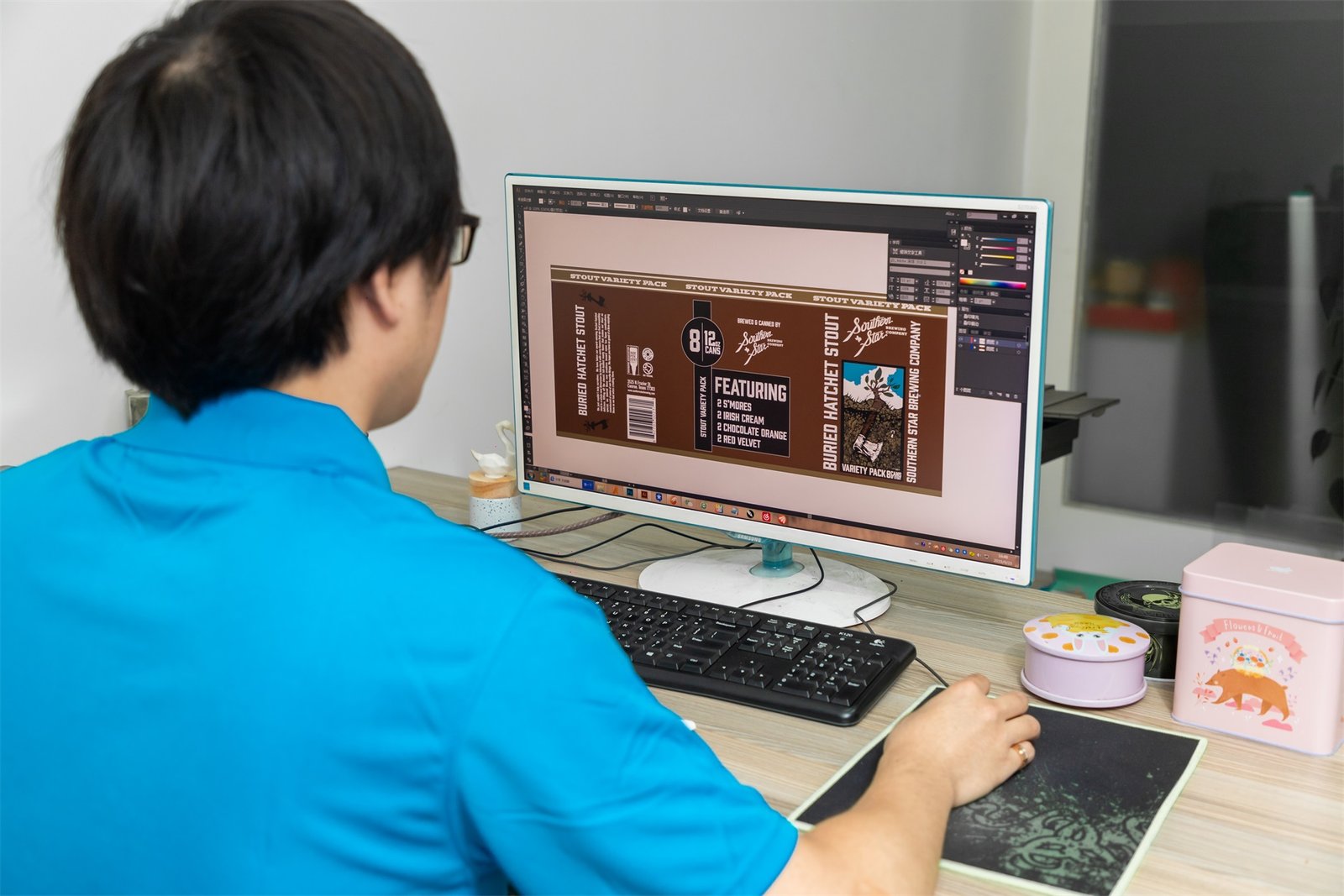 Professional tin box manufacturer design team creating custom molds